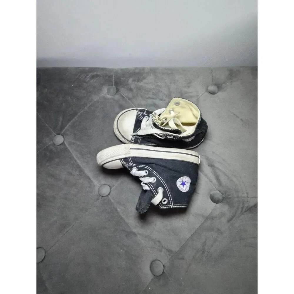 Converse Kids Black and White High-Top Sneakers 7